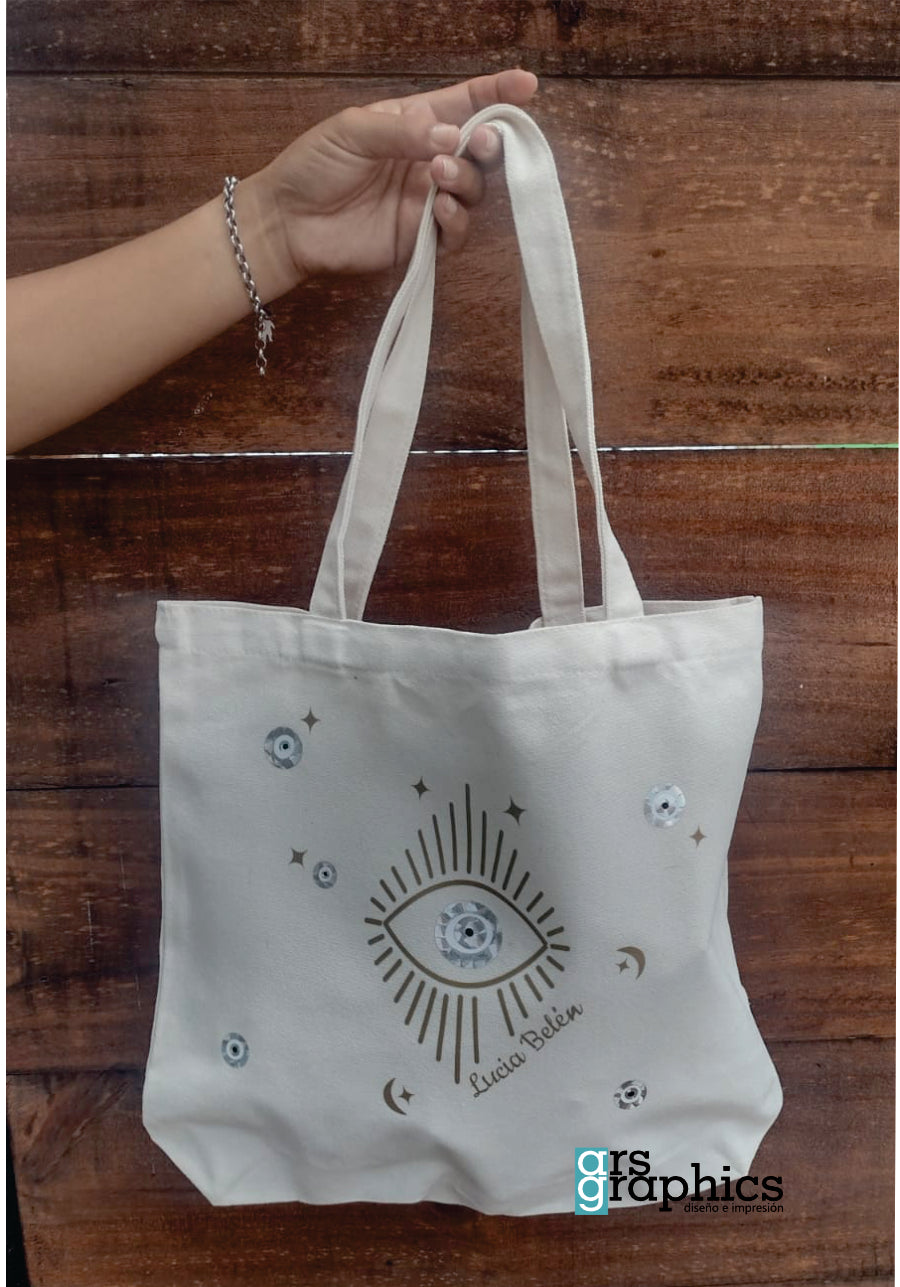 Bolso de lino estampado