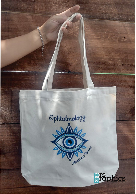 Bolso de lino estampado